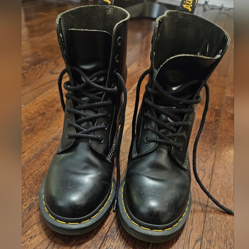 Dr. Martens Black Leather Lace-Up Boots